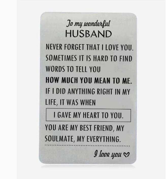 To My Wonderful Husband