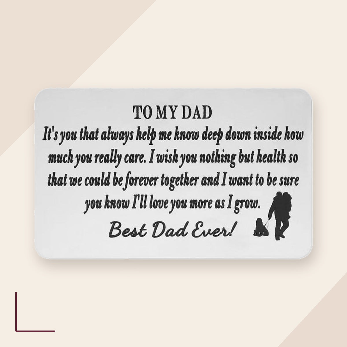 To My Dad, Best Dad Ever metal wallet card