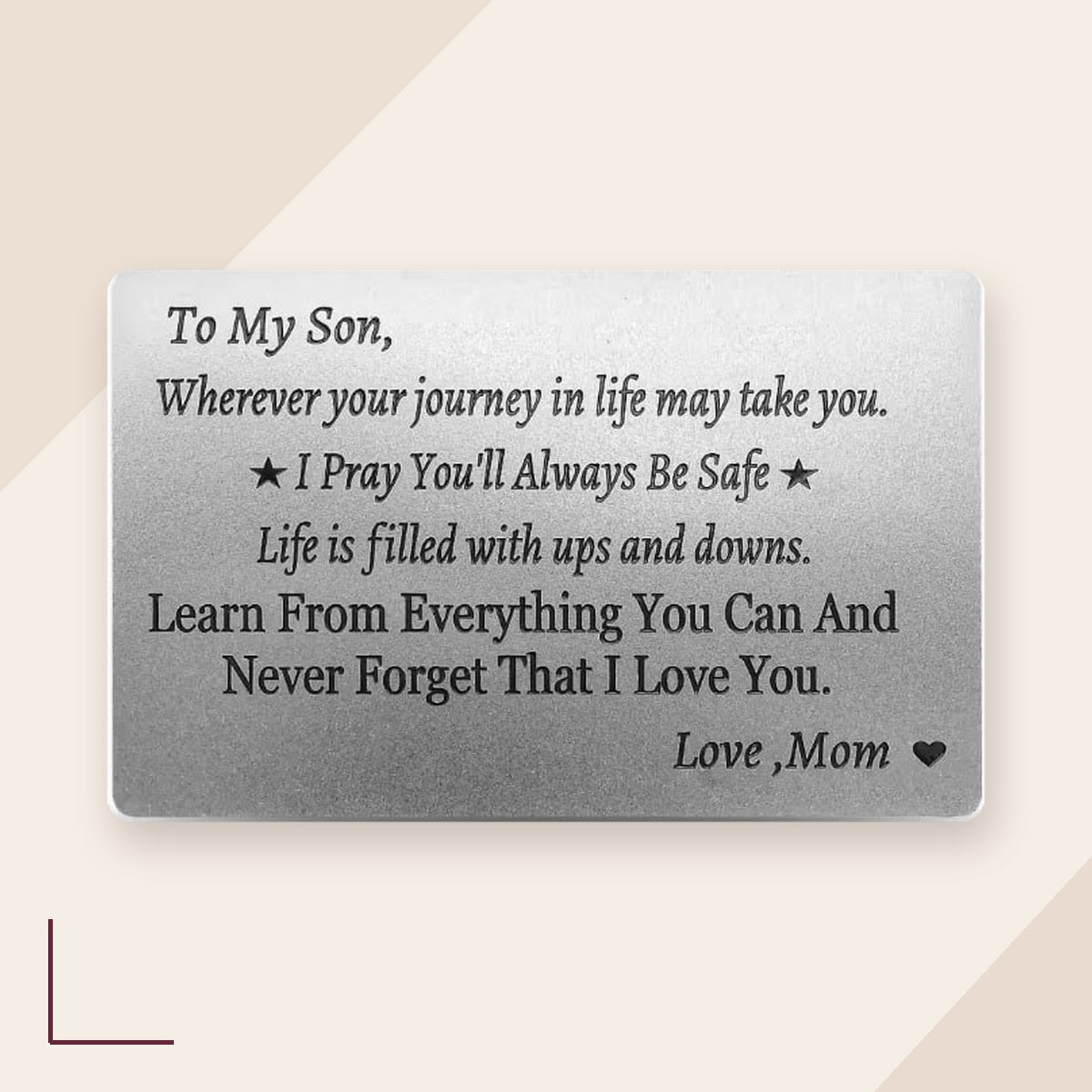 To My Son, Wherever Your Journey Takes You metal wallet card